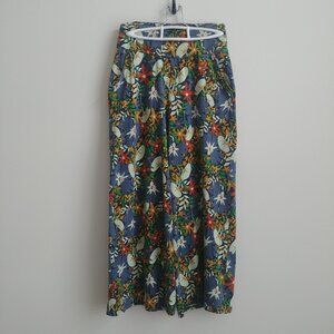 Toad & Co organic cotton tencel stretch relaxed cropped lounge pants blue Small